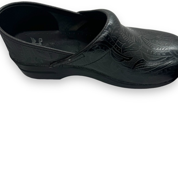 Dansko Professional Black Tooled Leather Clogs Women's EU 40 Workwear Comfort - Picture 8 of 16